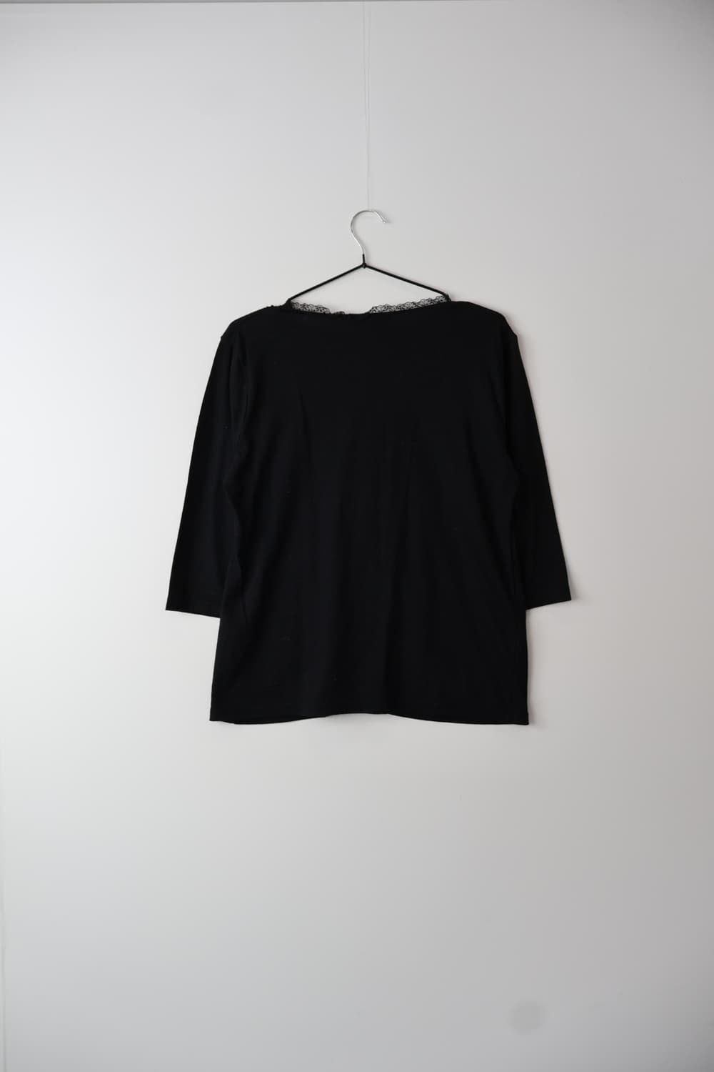  Jpn Black Ruffle Trim Layered Top 상품이미지4