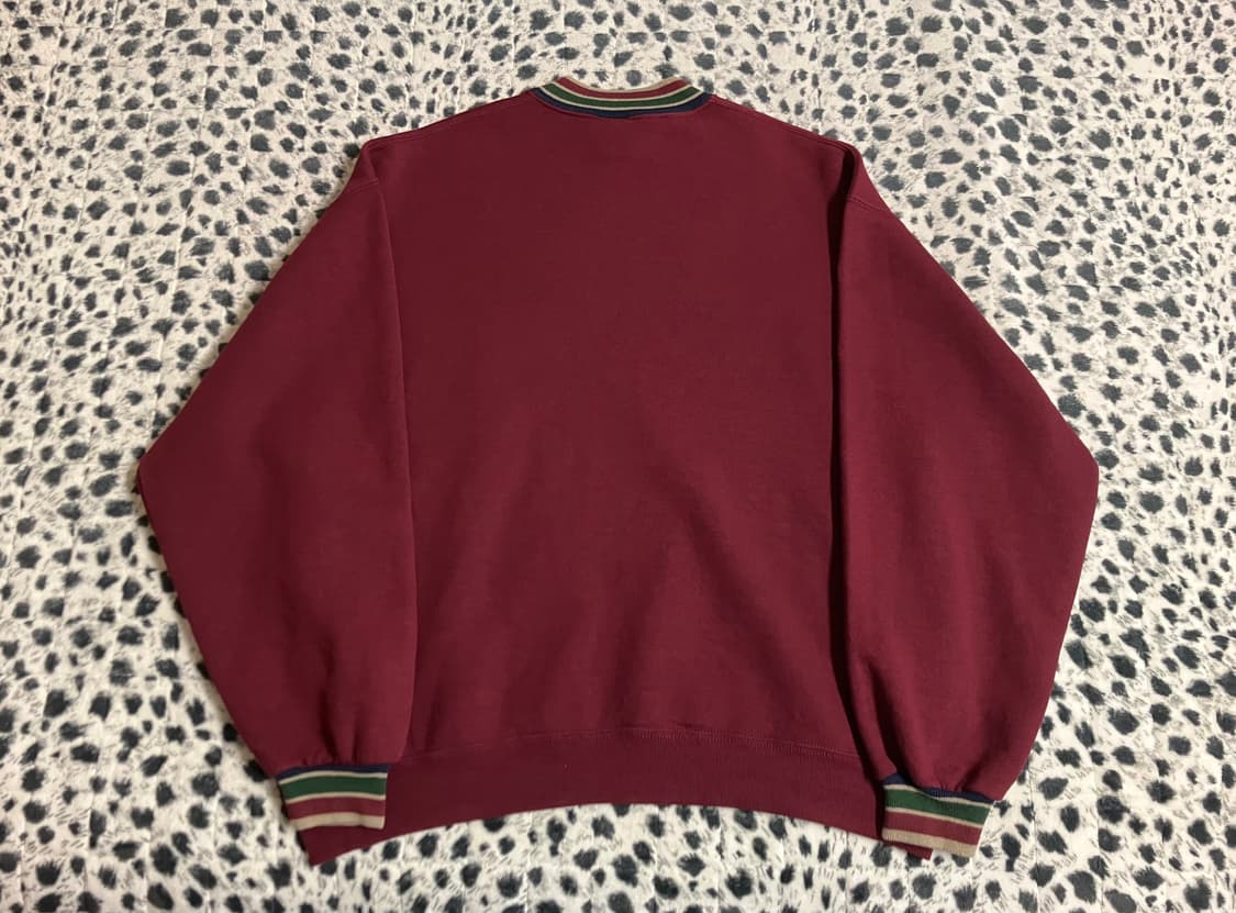 USA 빈티지 90s Jerzees 저지스 50/50 버건디 스웻셔츠 L 상품이미지3