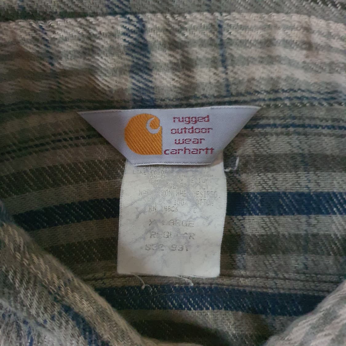 90s us made 칼하트 헤비웨이트  플라넬 셔츠 상품이미지5
