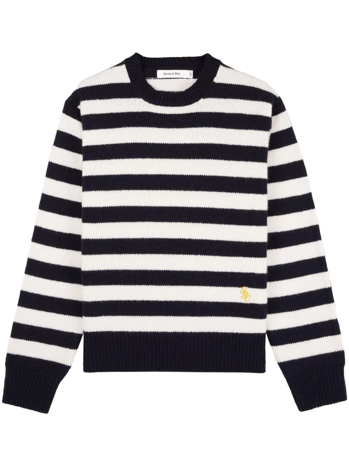 스포티앤리치 블랙앤화이트 스트라이프 크루넥 스웨터 상품이미지1