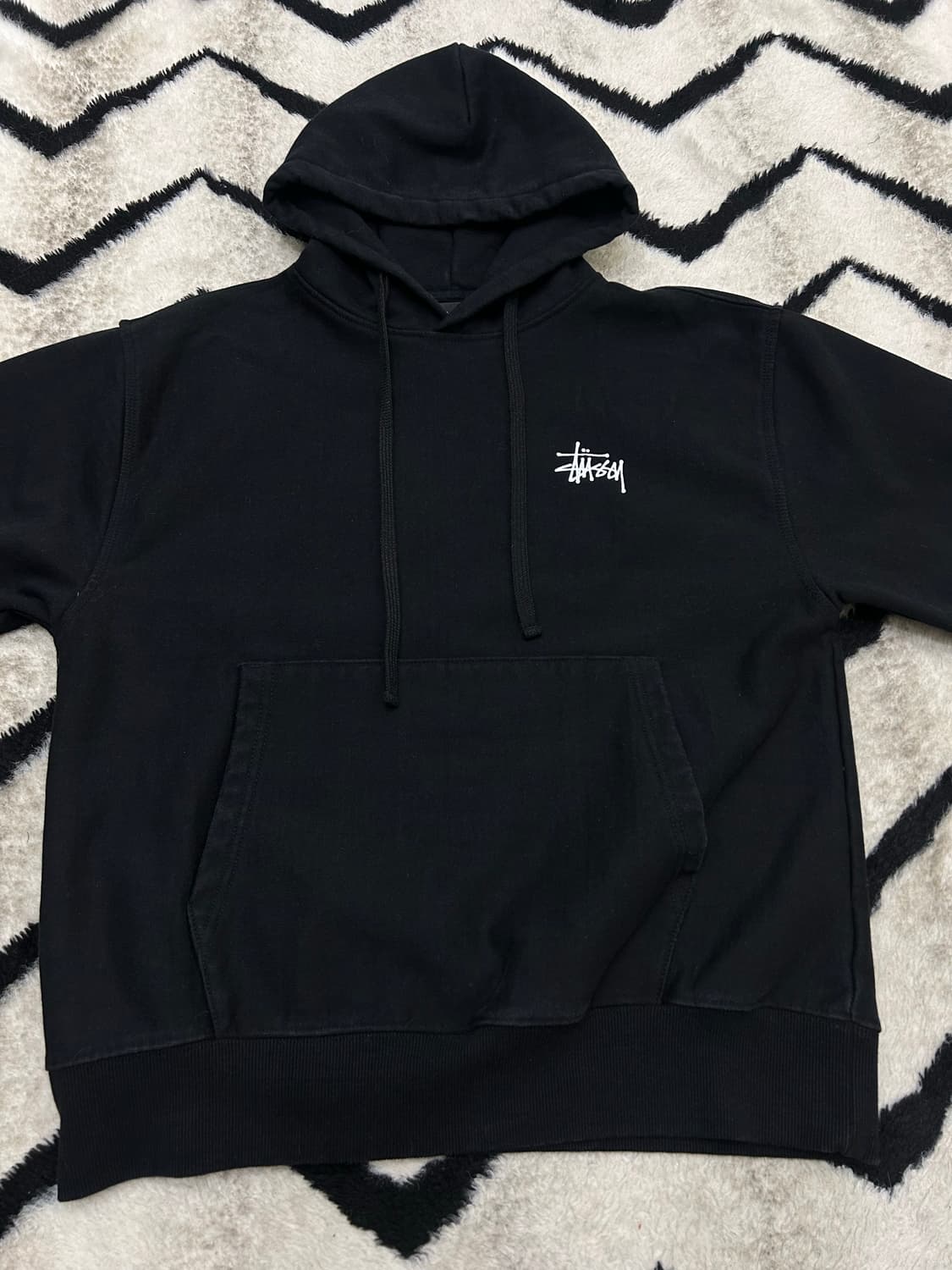 [S]스투시 베이직 후드/블랙/기모 상품이미지4