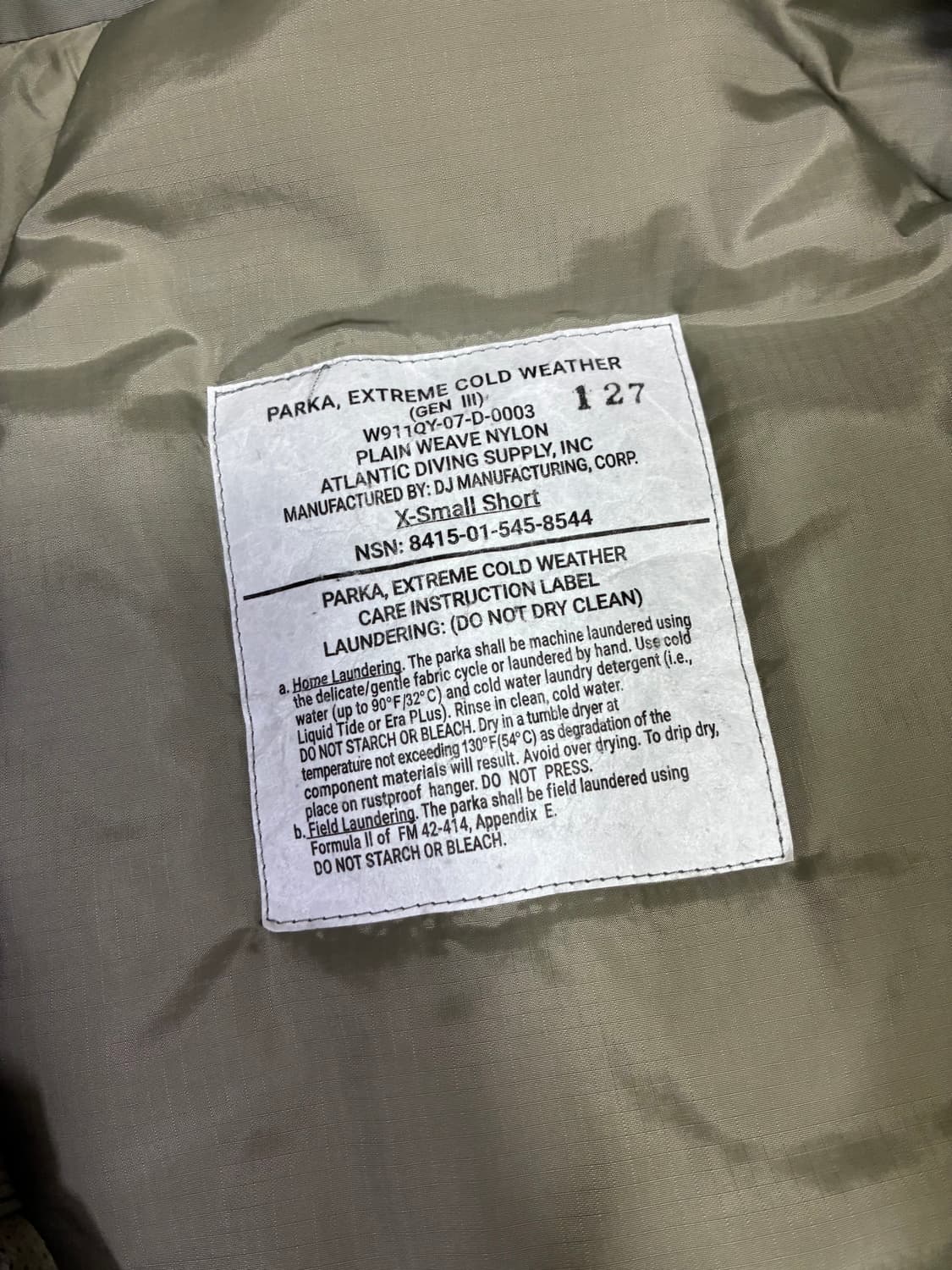 미군 오리지널 프리마로프트 파카 ECWCS GEN3 LEVEL 7 PAR 상품이미지2