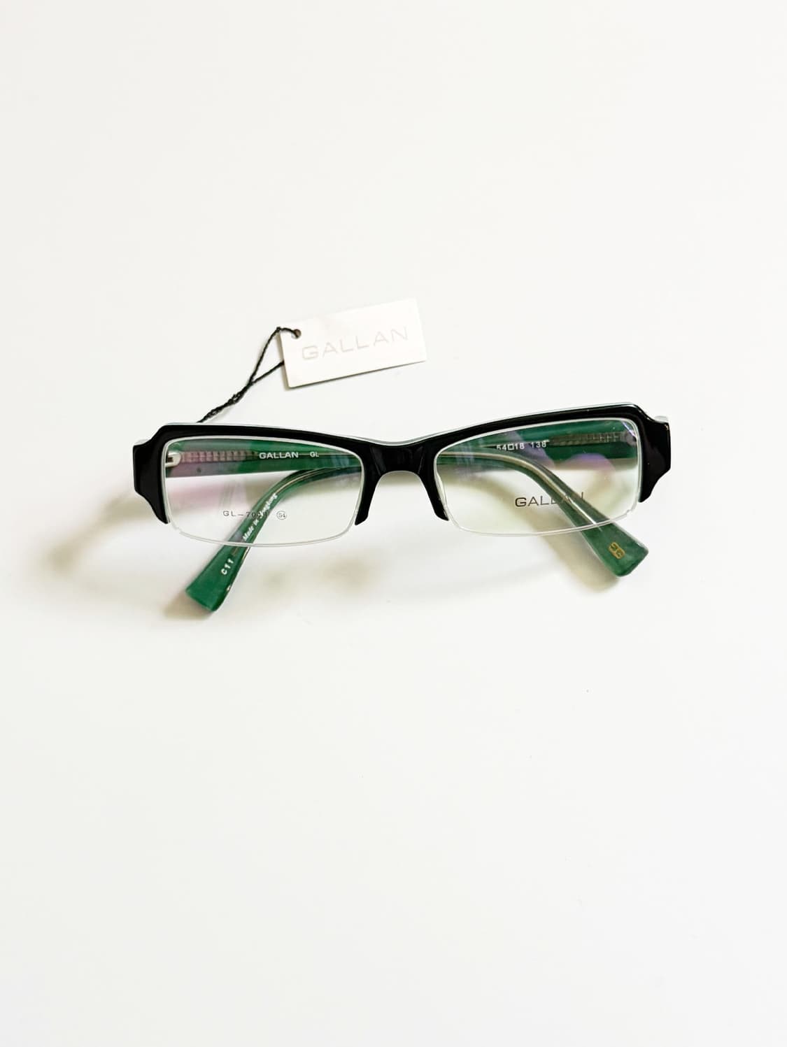 GALLAN 투톤 뿔테 반무테 스퀘어 빈티지 안경 상품이미지1
