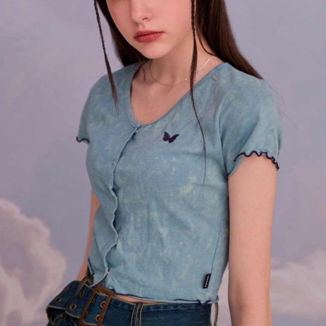 네스티팬시클럽 타이다이 크롭 가디건티 상품이미지2