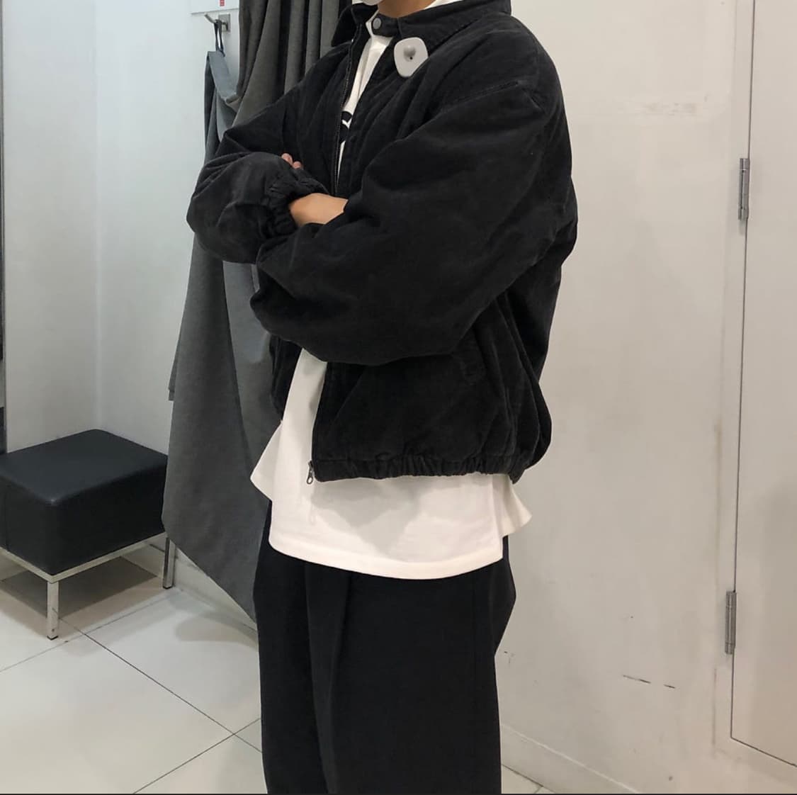 (L) 유니클로 U 코듀로이 패디드 블루종 다크그레이 상품이미지2