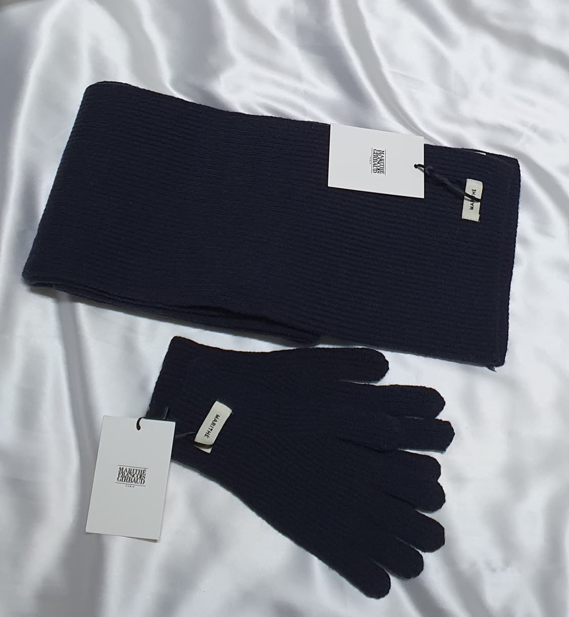 네이비 마리떼 프랑소와 저버 머플러 앤 글러브 목도리 장갑 상품이미지4