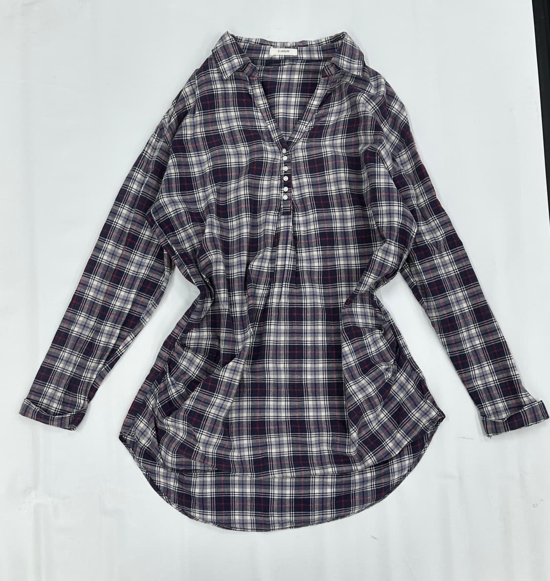 🥠스즈코의 퍼플 후드코디세트🥠 오가닉 체크셔츠 미디스커트 코디세트 상품이미지6