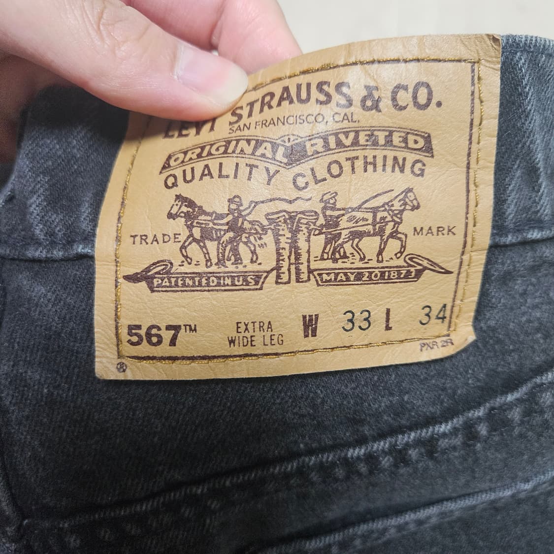 90s 리바이스 567 흑청 오렌지탭 상품이미지6