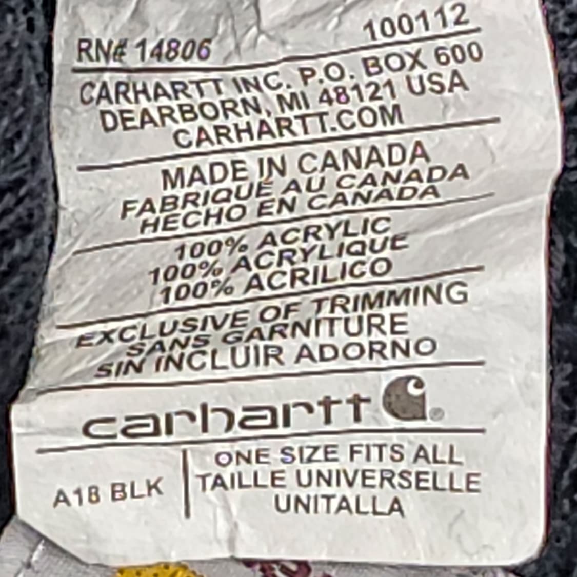 캐나다산 칼하트 블랙 비니 프리사이즈  상품이미지6