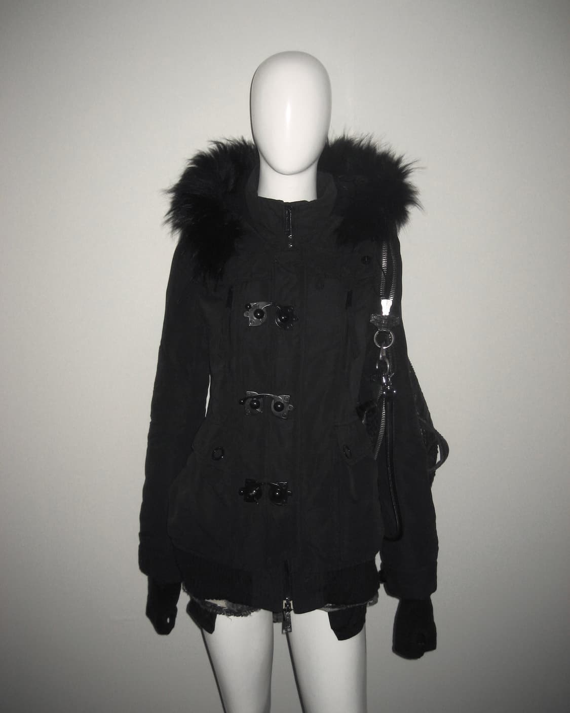 SLY 슬라이 블랙 버클 퍼 후드 자켓 아카이브 상품이미지4