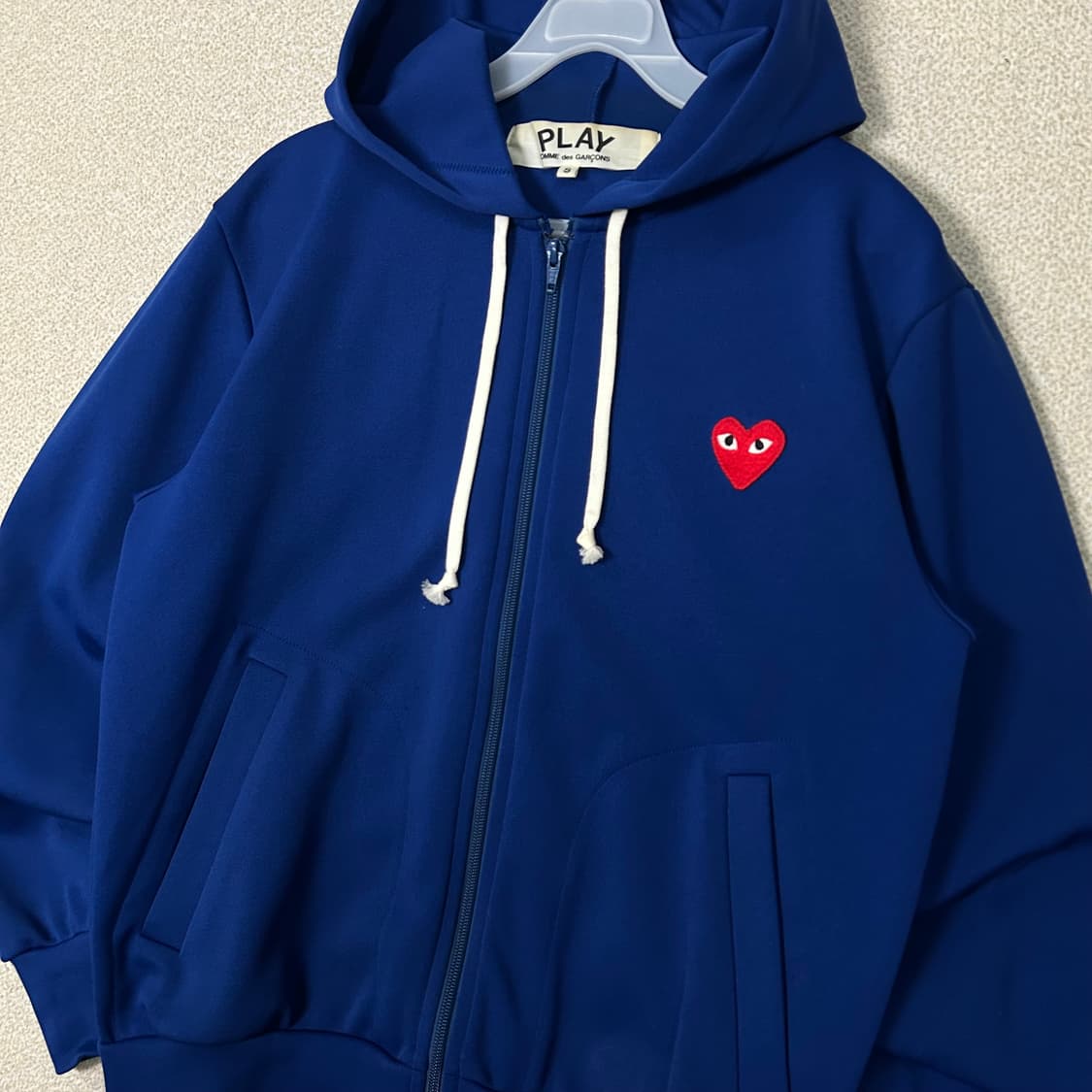  (S) 꼼데가르송 플레이라인 블루 후드집업 상품이미지2