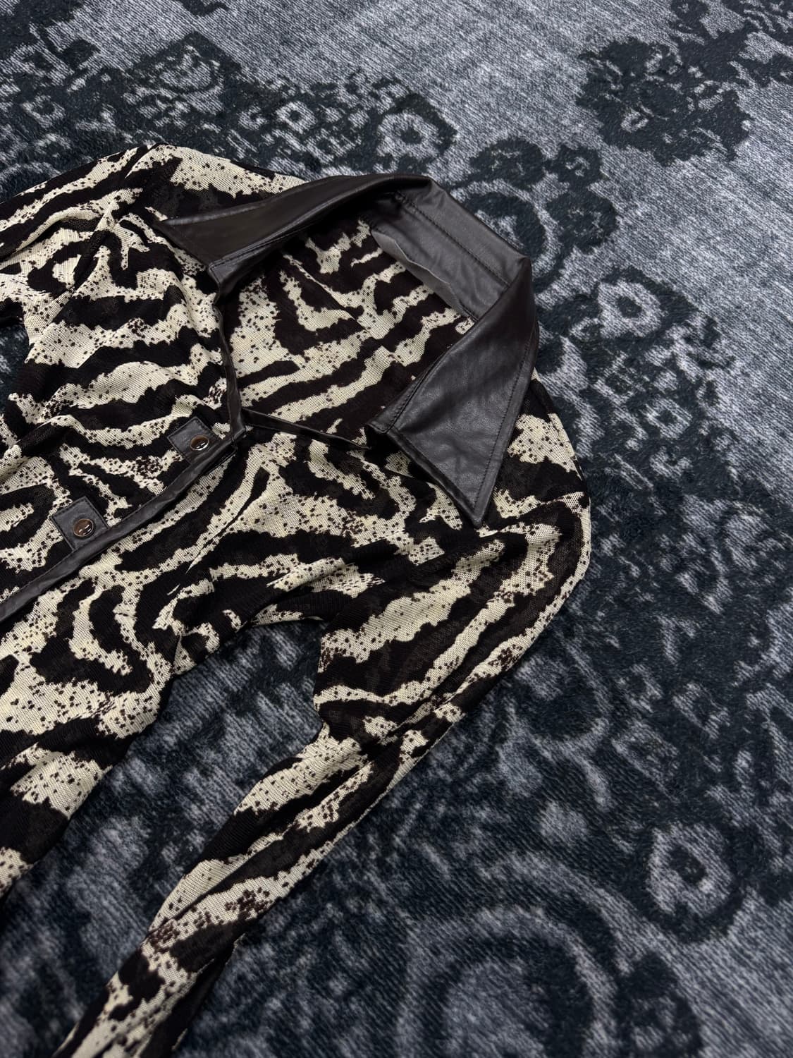 Cook jeans zebra leather trimming see th 상품이미지3