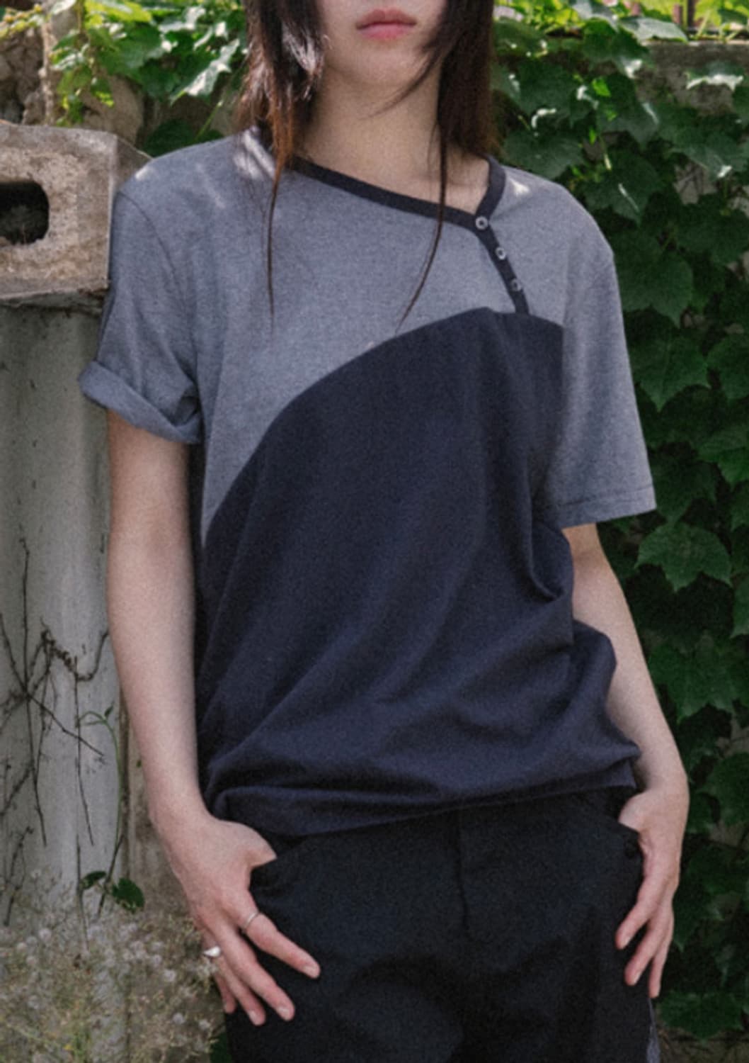 Scarf Tee Blue Charcoal 상품이미지4