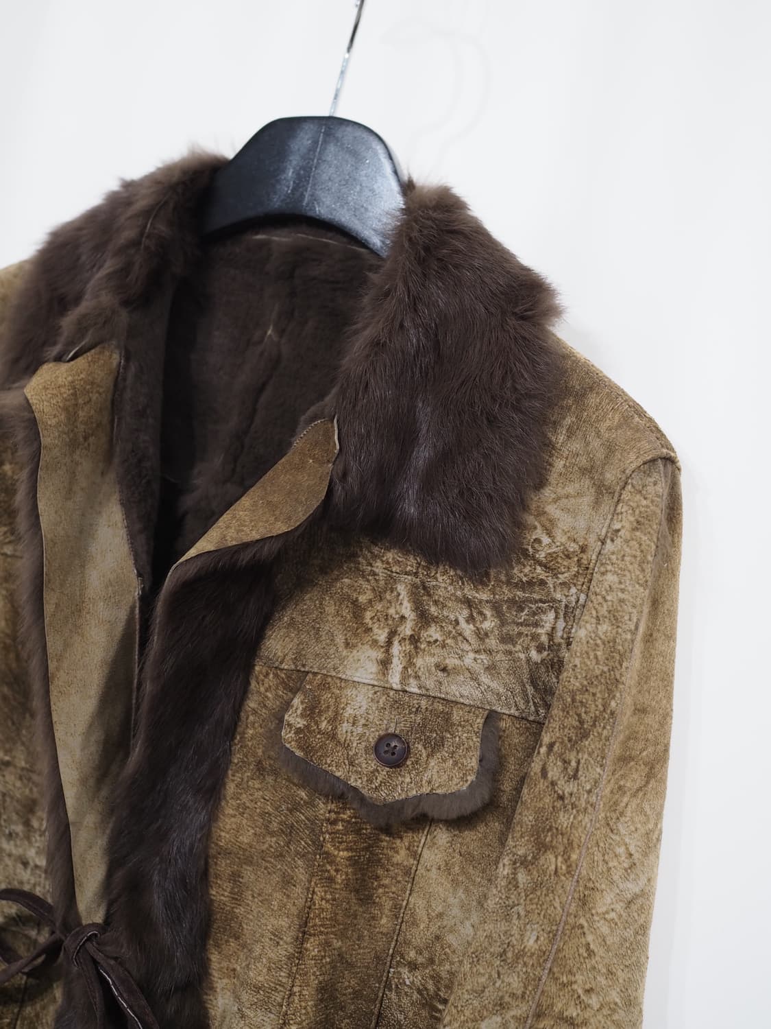 GERVE rabbit fur leather jacket  상품이미지3