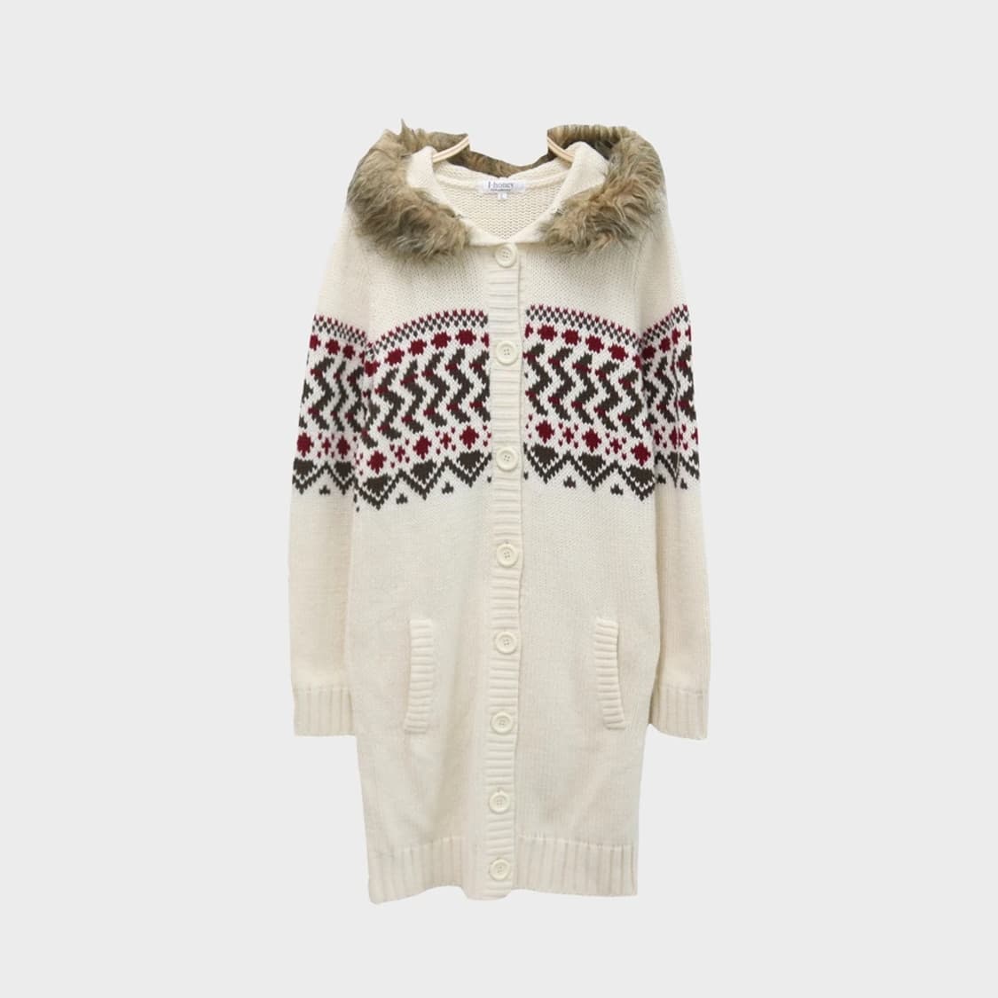 J-HONEY 노르딕 울 혼방 롱 니트 가디건 63301 상품이미지1