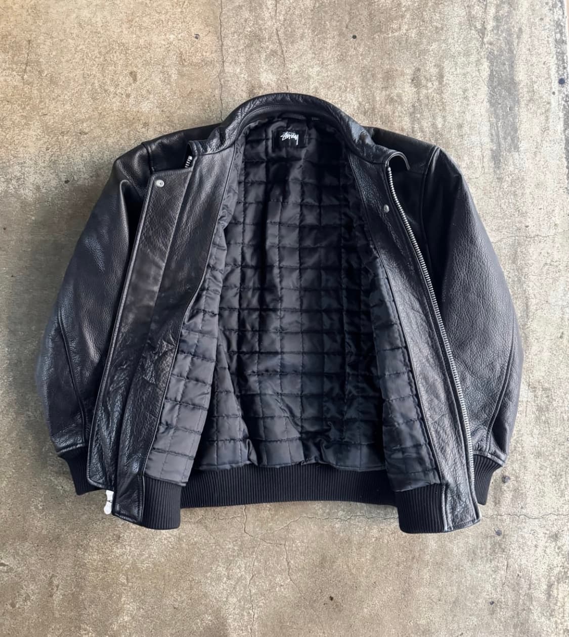 스투시 레더 플라이트 자켓 24fw L 판매 상품이미지5