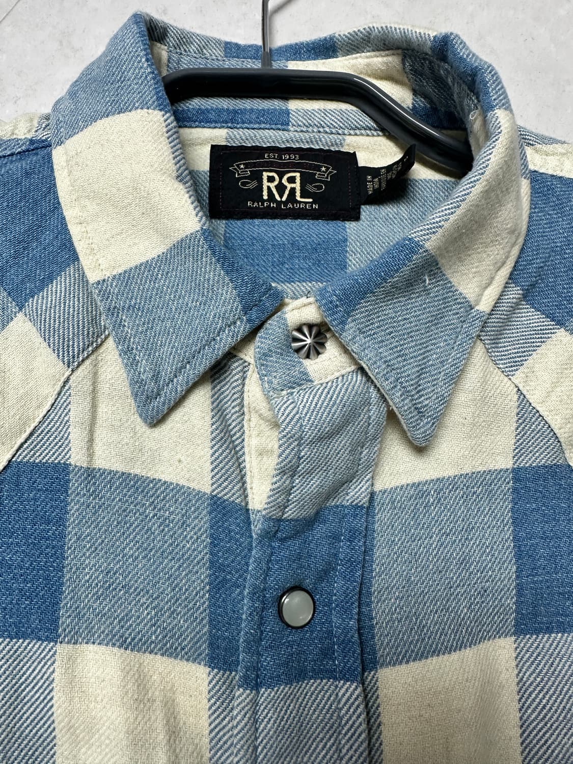 더블알엘 슬림핏 플래드 트윌 웨스턴 셔츠(M size) 상품이미지7