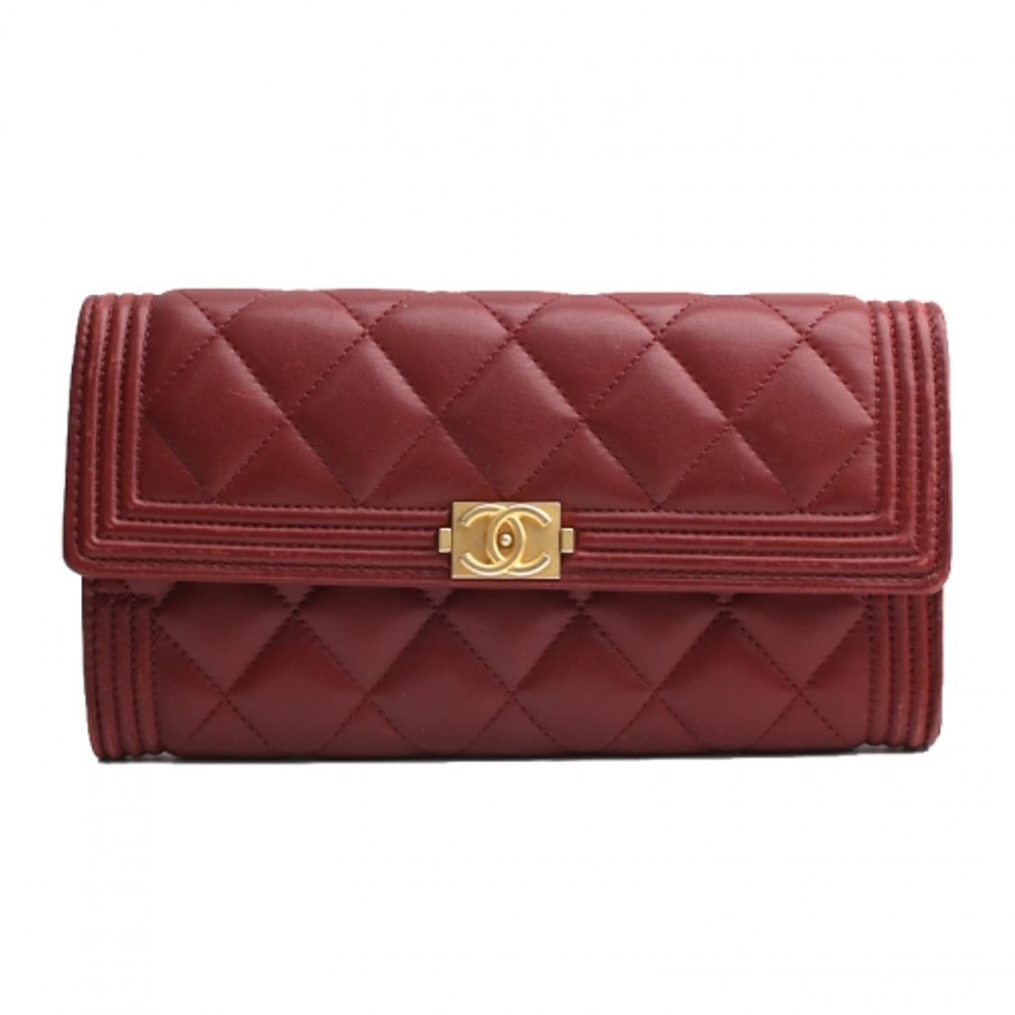 샤넬 딥레드 보이 빈티지 금장 장지갑 상품이미지1