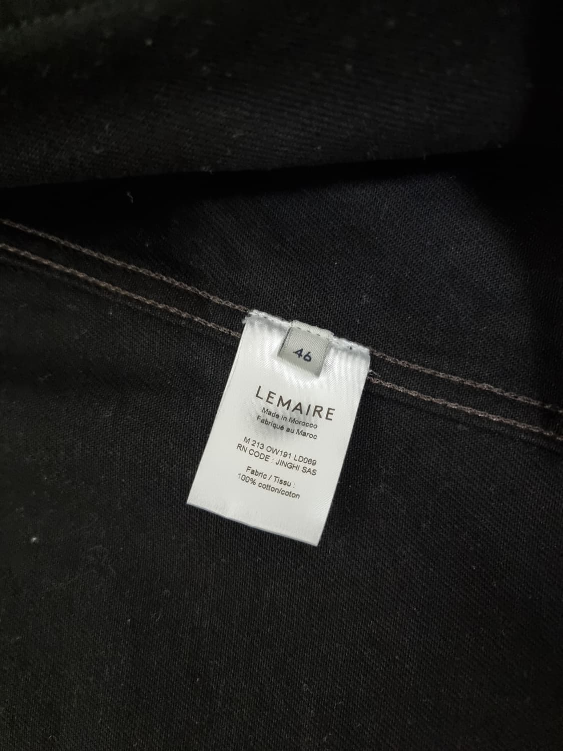 21fw 르메르 데님 자켓 46size 블랙 상품이미지2