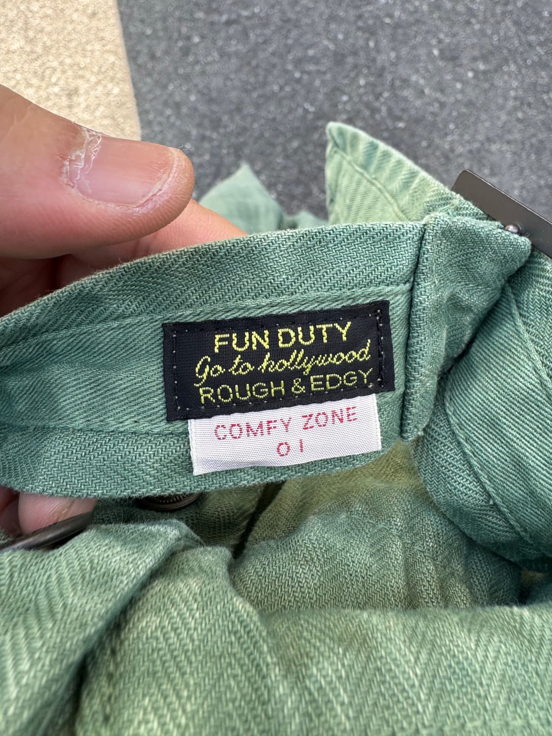 Fun Duty 밀리터리 벨티드 리메이크 와이드 하프팬츠 상품이미지4