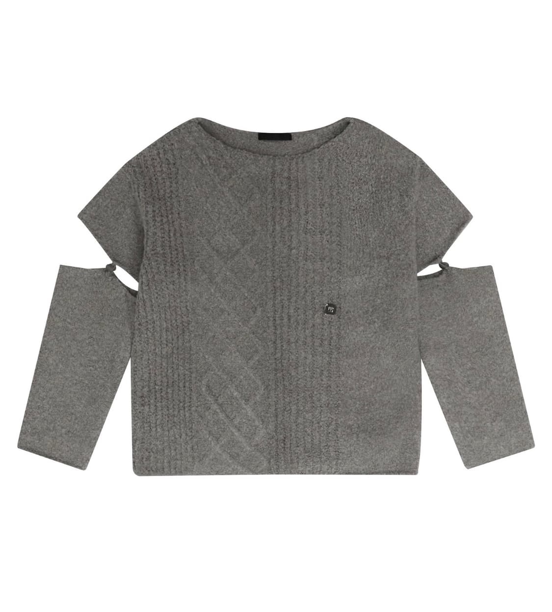 트리밍버드 sleeve slit boat neck knit 니트 그레이 상품이미지1