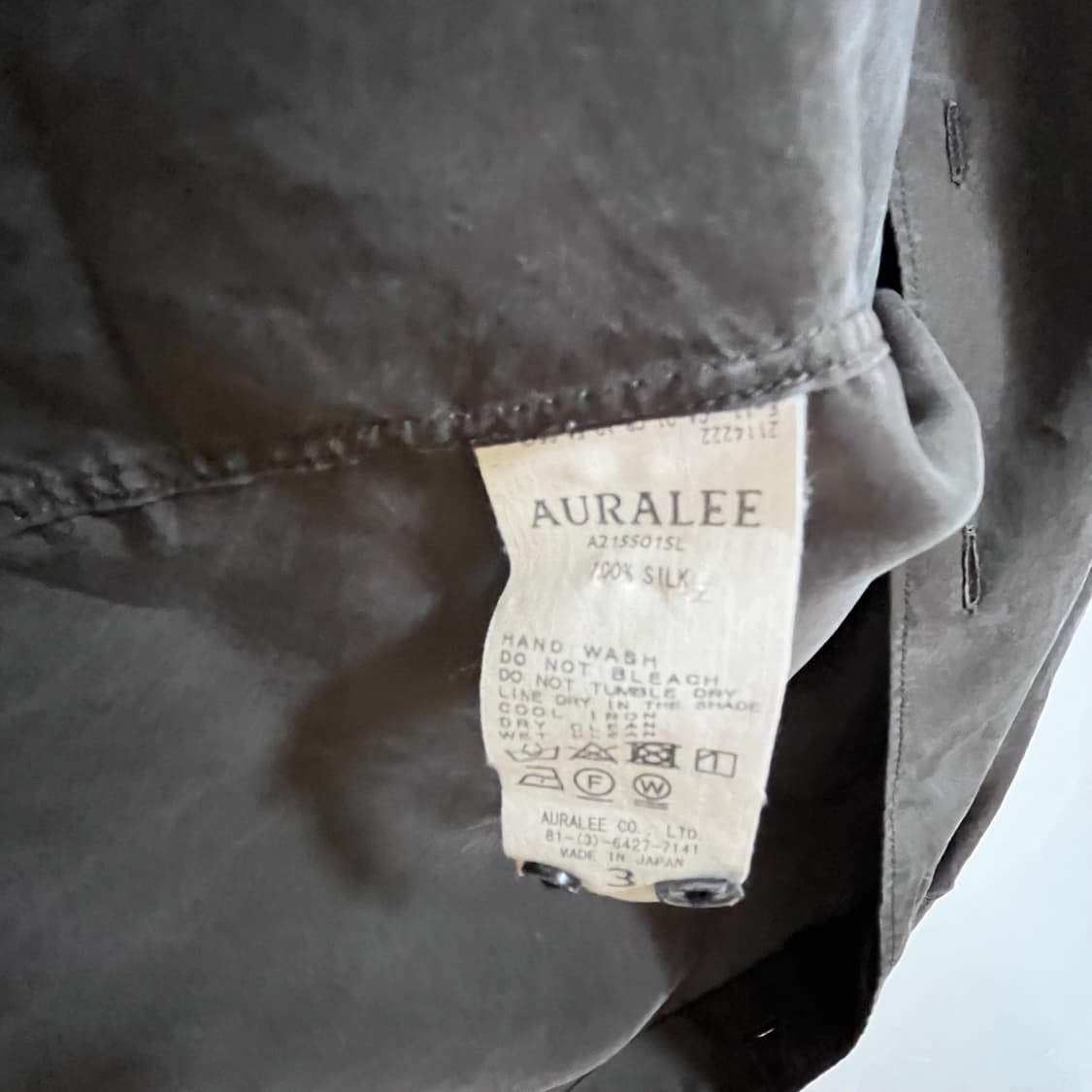 [3] Auralee 오라리 셔츠 브라운 상품이미지3