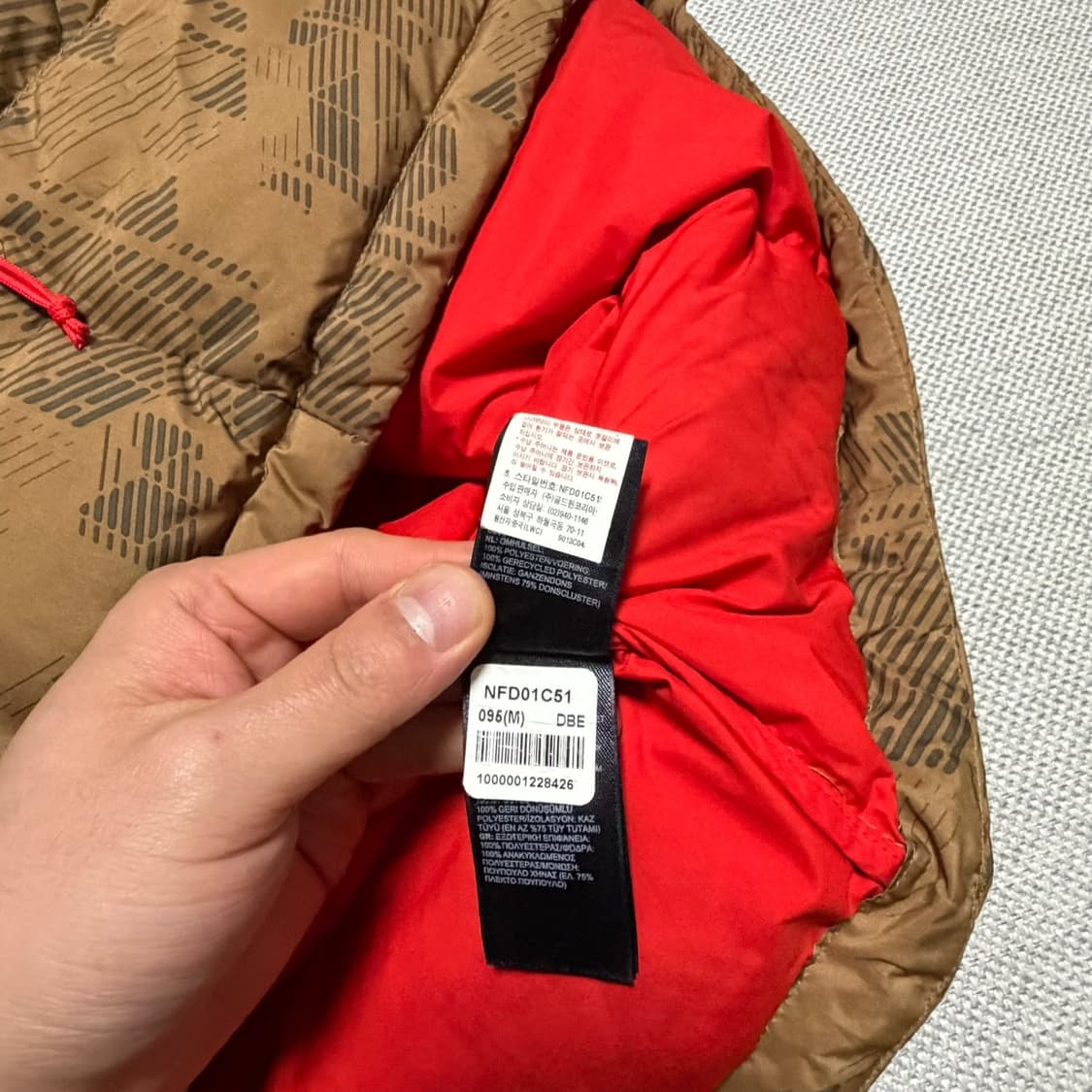 노스페이스 700 브라운 패턴 패딩 조끼 상품이미지5