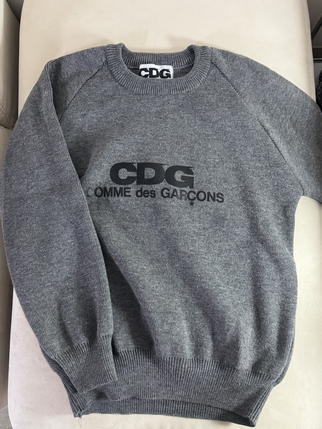 CDG 라운드넥 풀오버 니트 그레이 s 상품이미지2