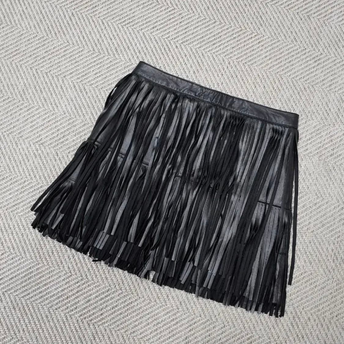 쟈딕앤볼테르 양가죽 프린지 스커트 상품이미지5