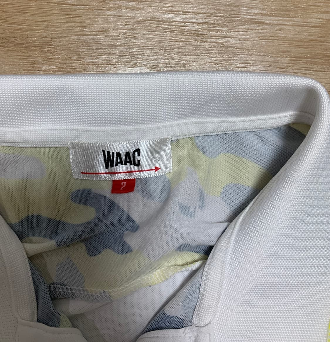 WAAC 반팔 카모 패턴 화이트 폴로티 상품이미지3