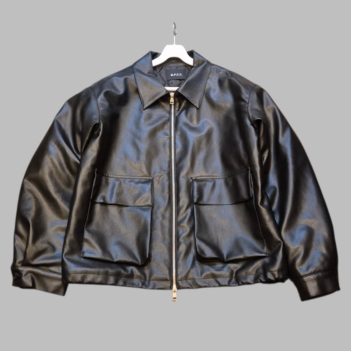 FREE(착샷잇음) 블랙 버핑레더 누빔자켓 상품이미지1