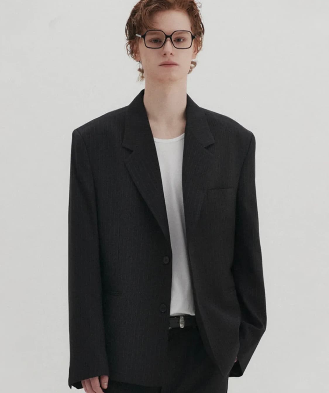 DNSR / 싱글 스트라이프 블레이저 블랙 / L사이즈 상품이미지2