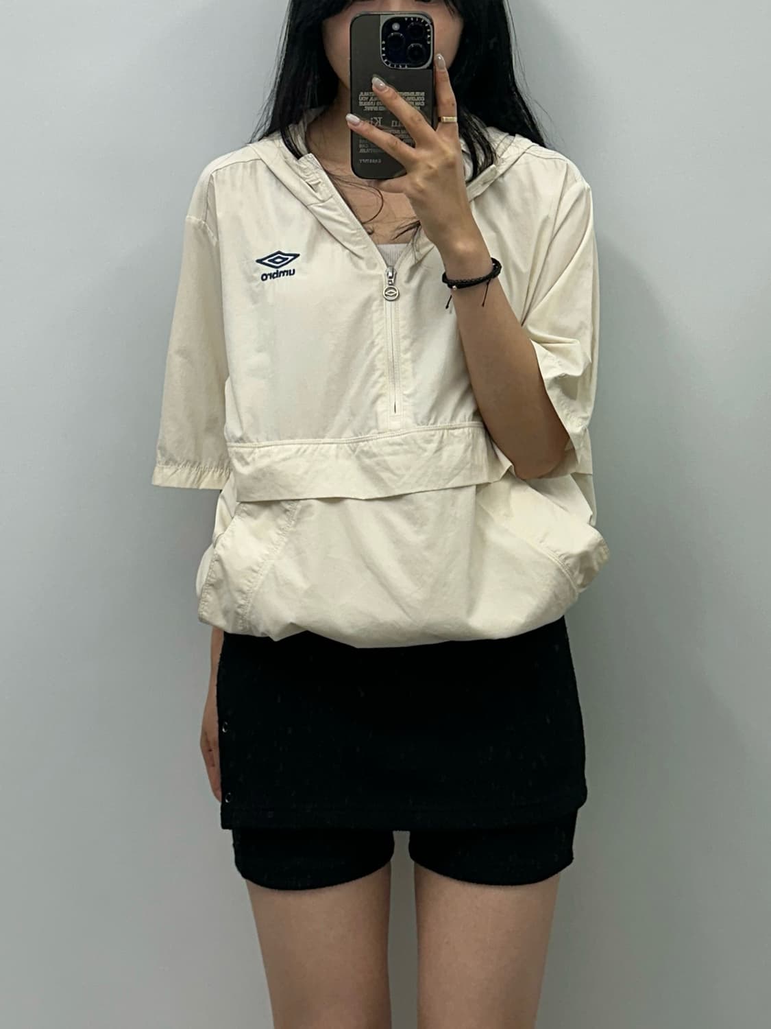 엄브로 반집업 반팔 웜업 후드티 상품이미지1