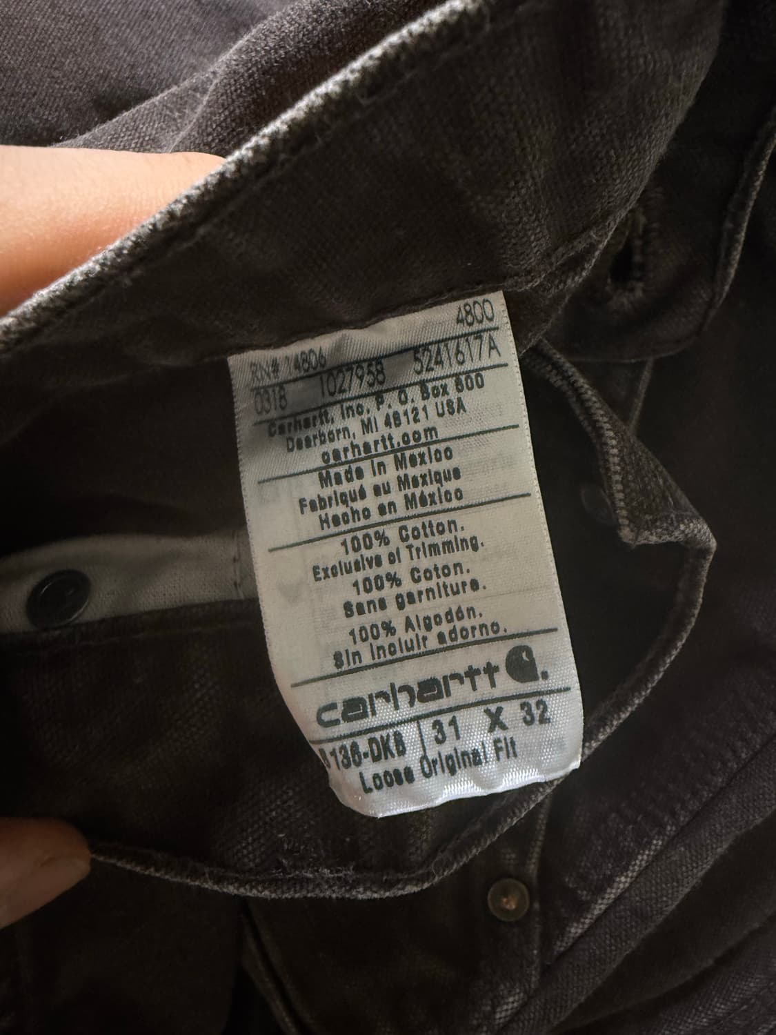 빈티지 칼하트 더블니 다크브라운 dkb 31x32 상품이미지3