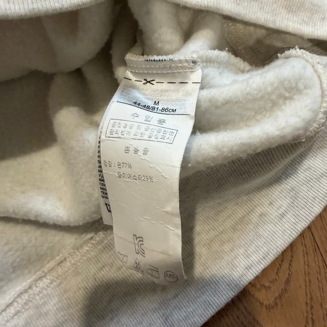 GAP 오리지널 화이트 크림 멜란지 기모 후드티 상품이미지5