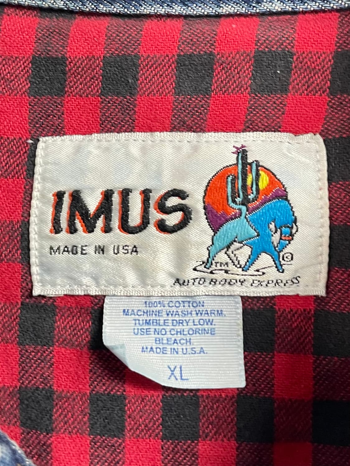 90s IMUS 성조기 캔버싱 청자켓 (on.248) 상품이미지6