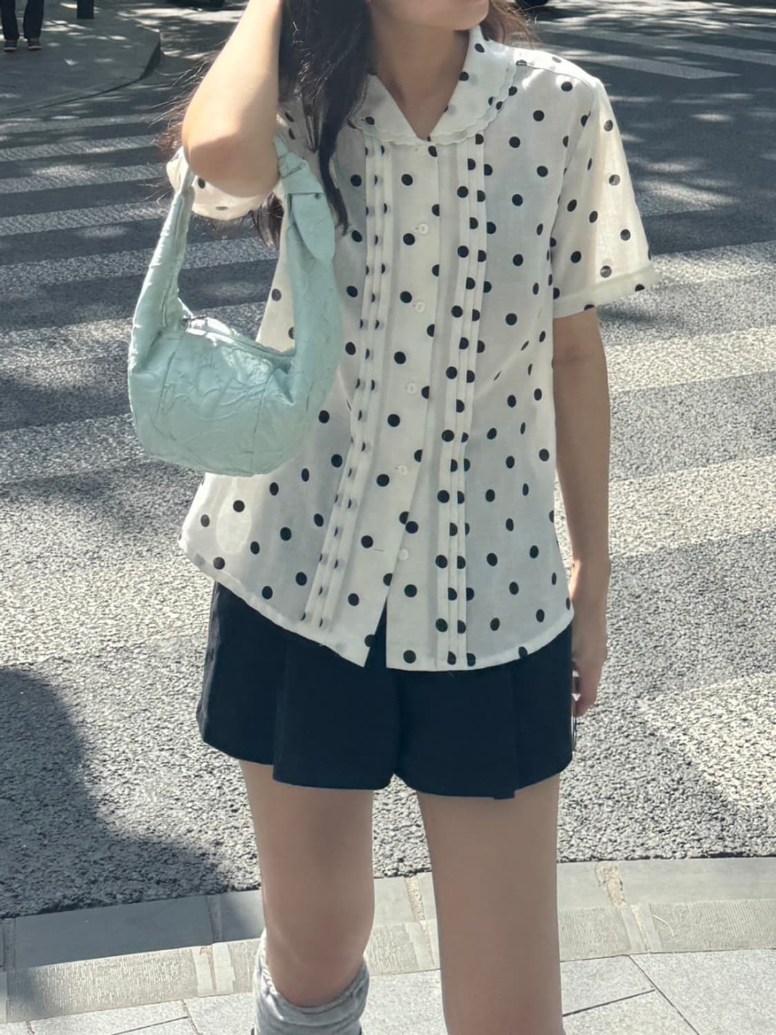 자가드 미니 크로와상 백 상품이미지1