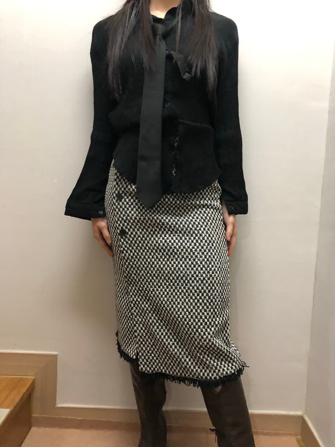 빈티지 블랙 버튼 스커트 상품이미지7