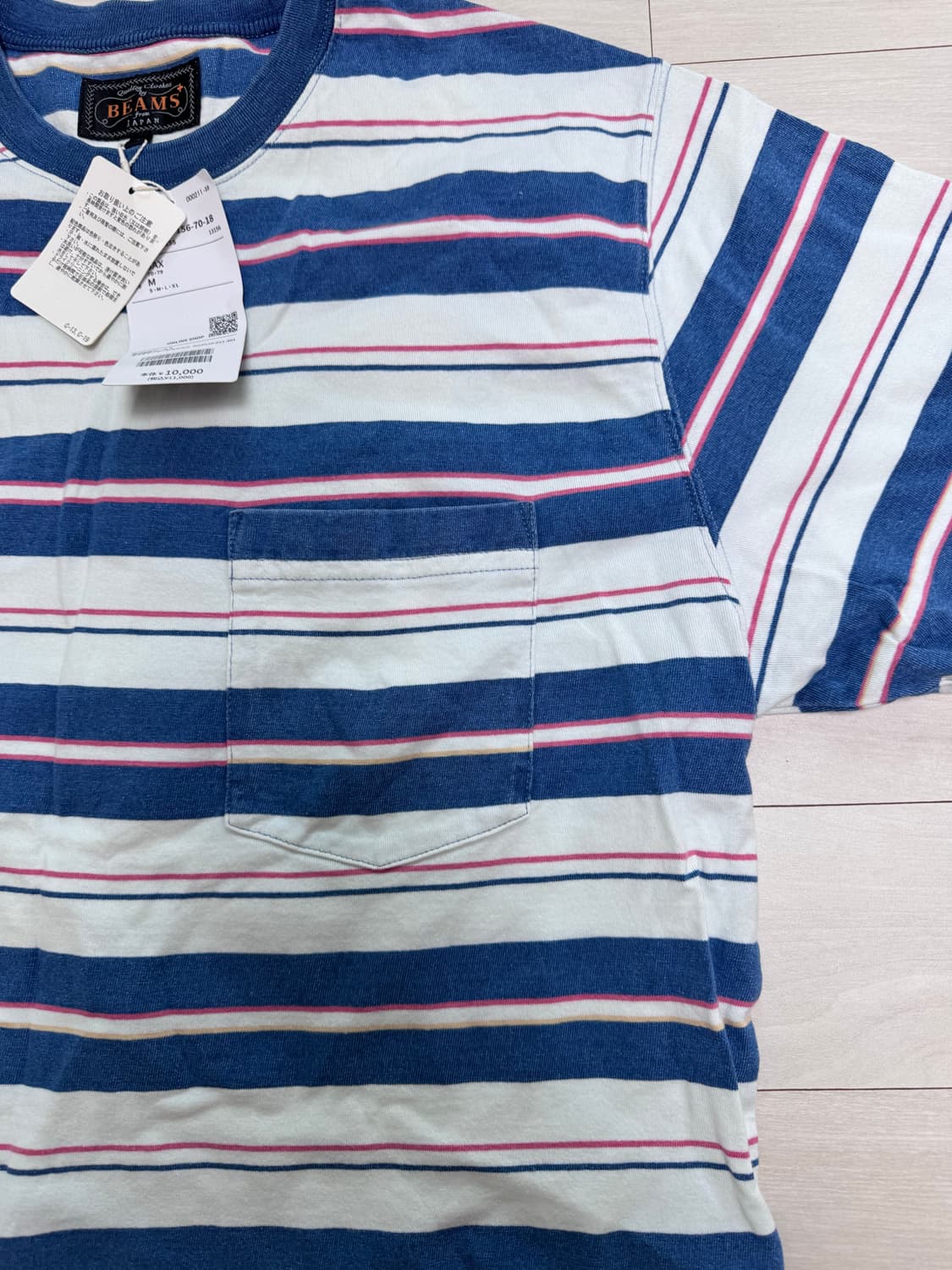 빔즈플러스 스트라이프 반팔티셔츠  (택달린 새상품 미개봉) 상품이미지3