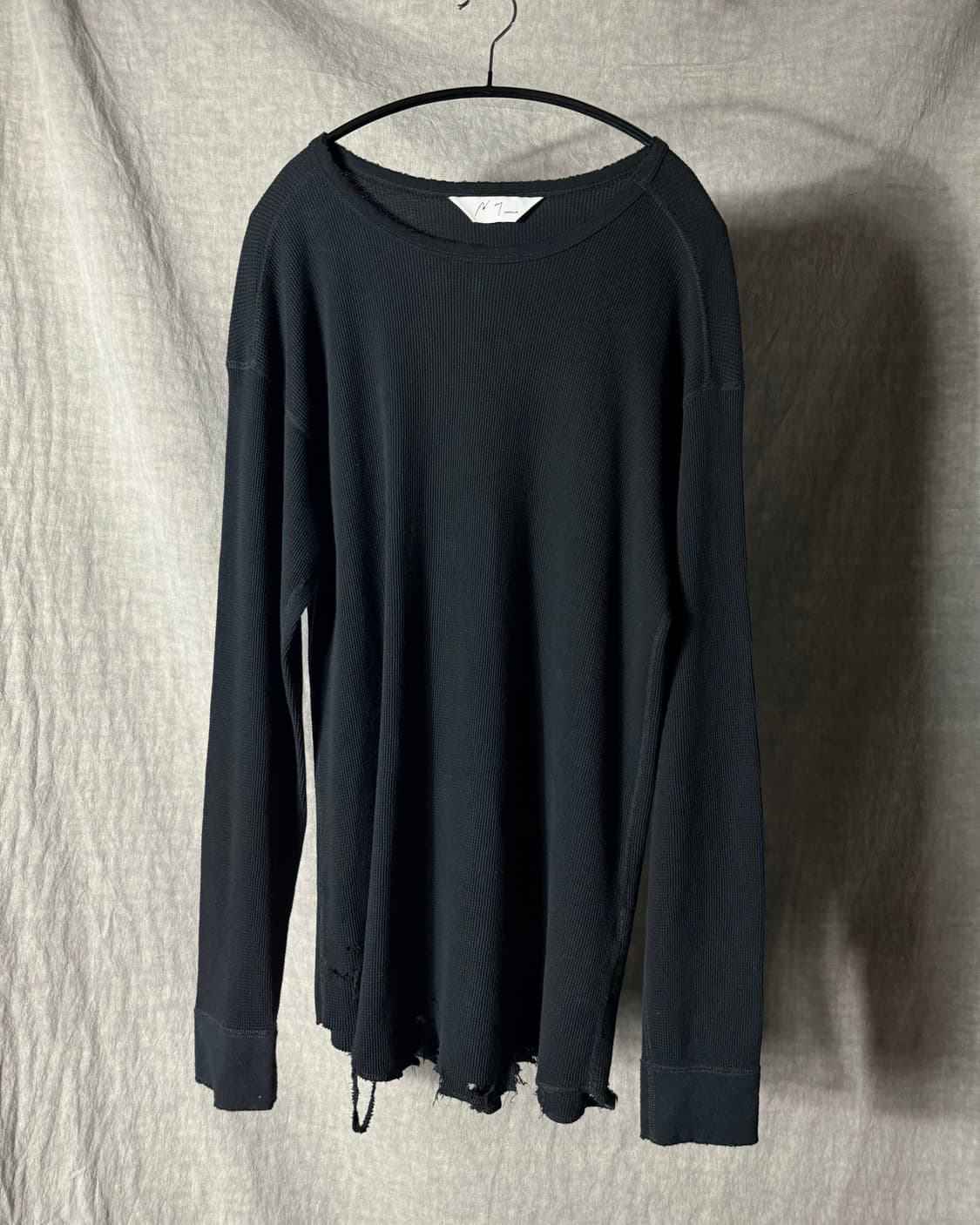 ancellm Distressed Thermal Knit Longslee 상품이미지2