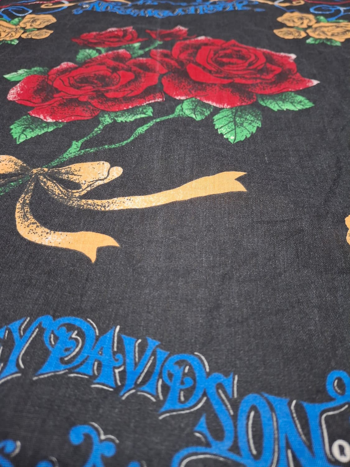 80s90s 할리데이비슨 장미 반다나 상품이미지5