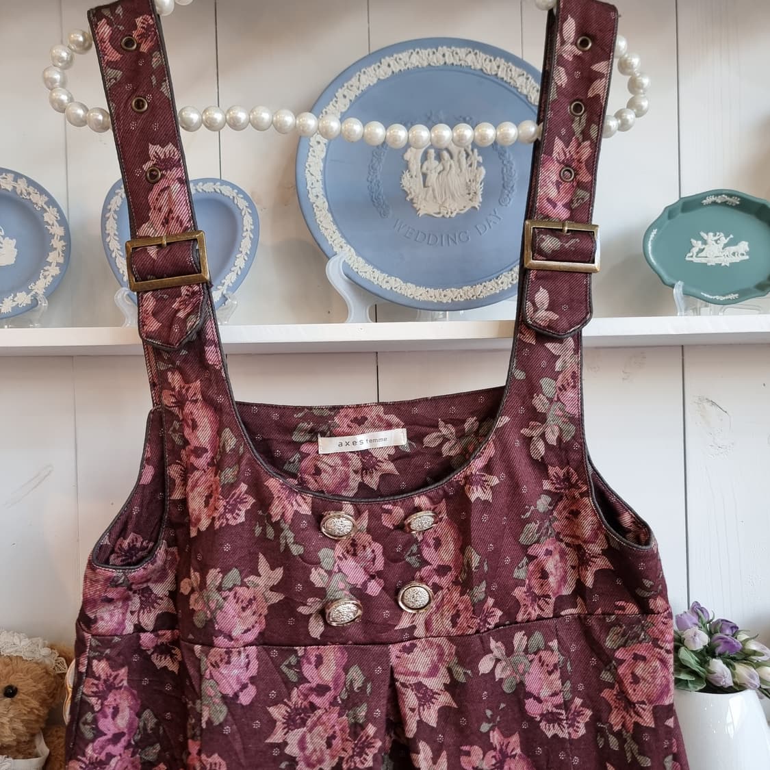 axes femme(악시즈팜므) 로즈 플로럴 서스펜더 원피스 상품이미지2