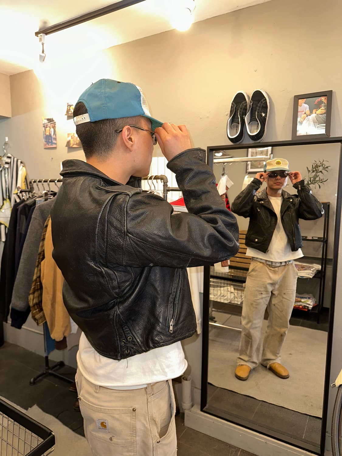 80-90‘s M.Flues cow-leather rider Jacket 상품이미지8