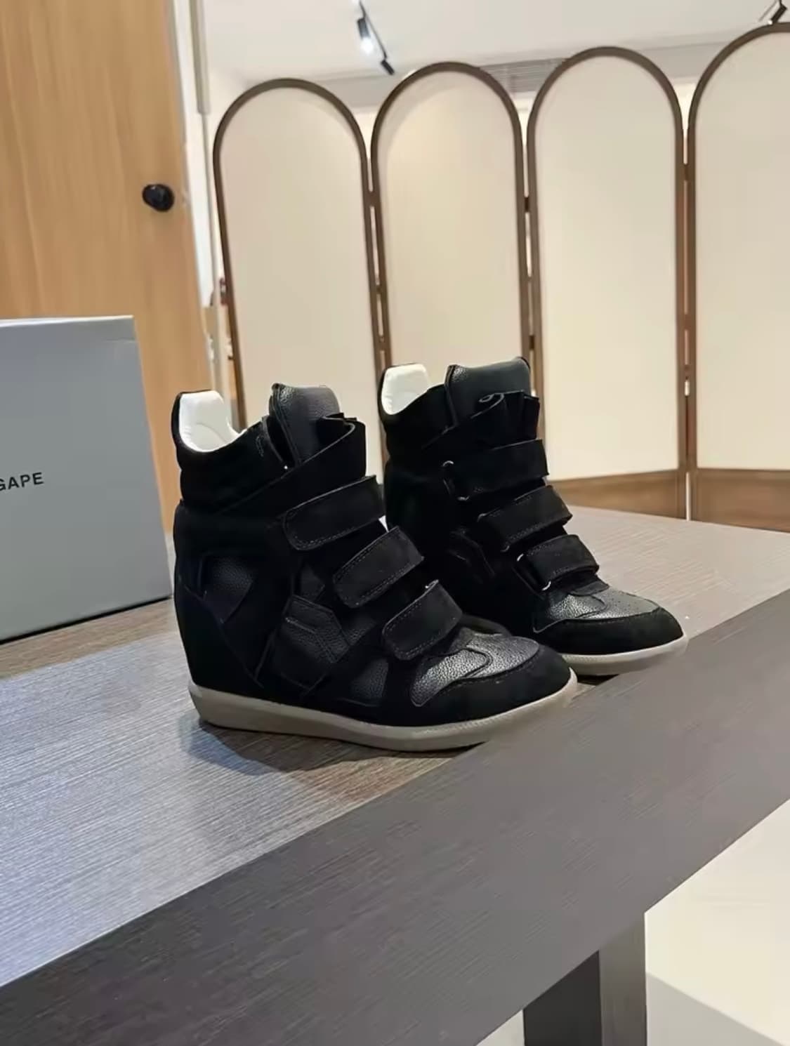 새상품) 블랙 하이탑 슈즈 애쉬깔 갸루 오네갸루 니혼진 히메 라떼 펑크 상품이미지2