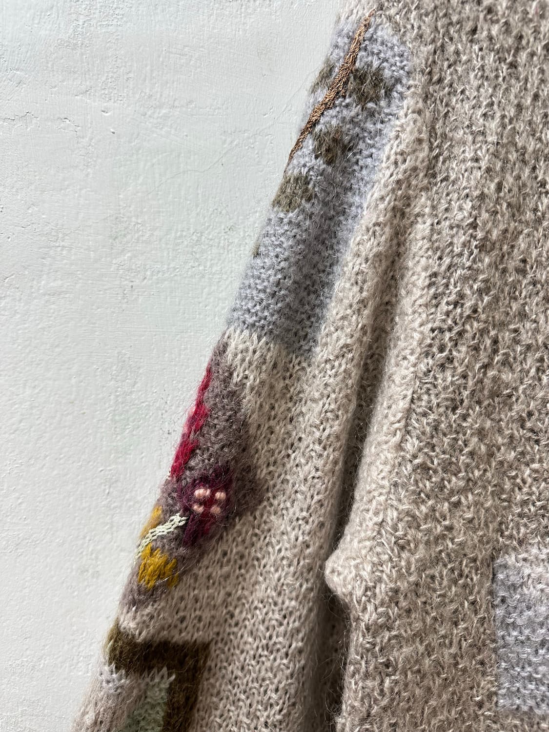 일본빈티지 모티브 뜨개 입체 패치 자수 스웨터 상품이미지7