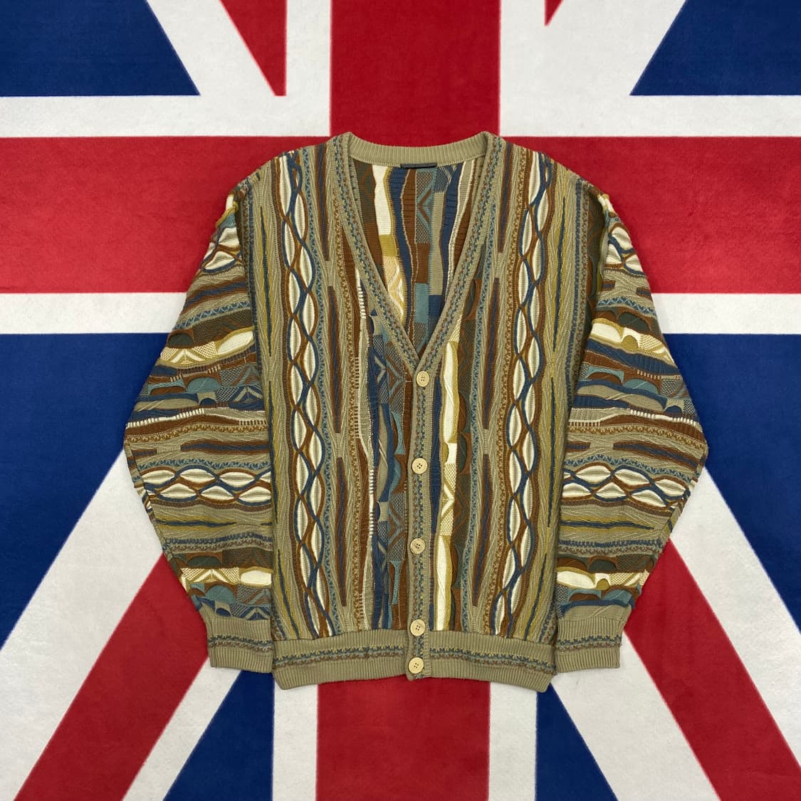 빈티지 케이블 가디건 실측 L  상품이미지1