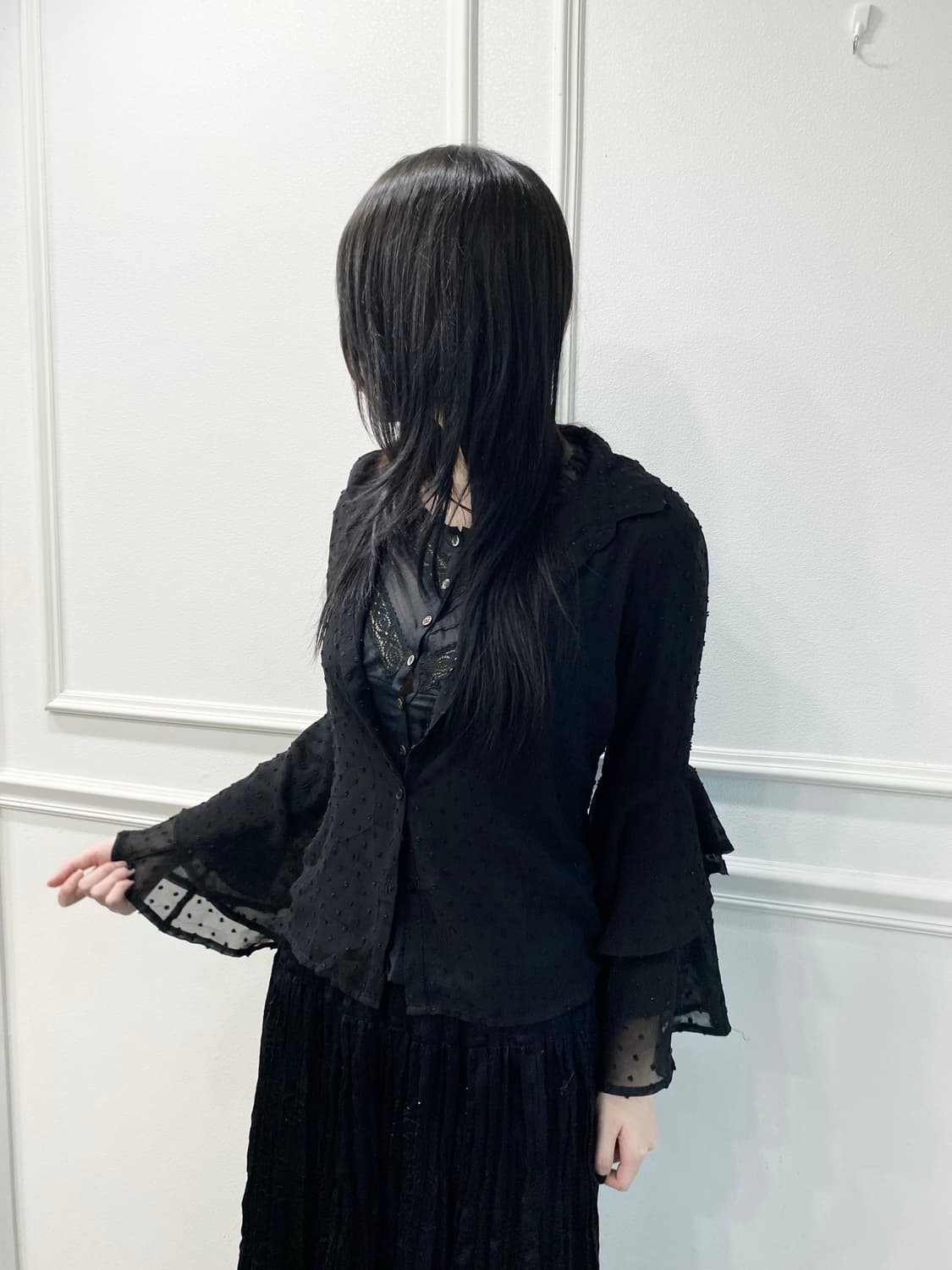 [DESVISIO]2000s Gothic Frill Detail Blac 상품이미지6