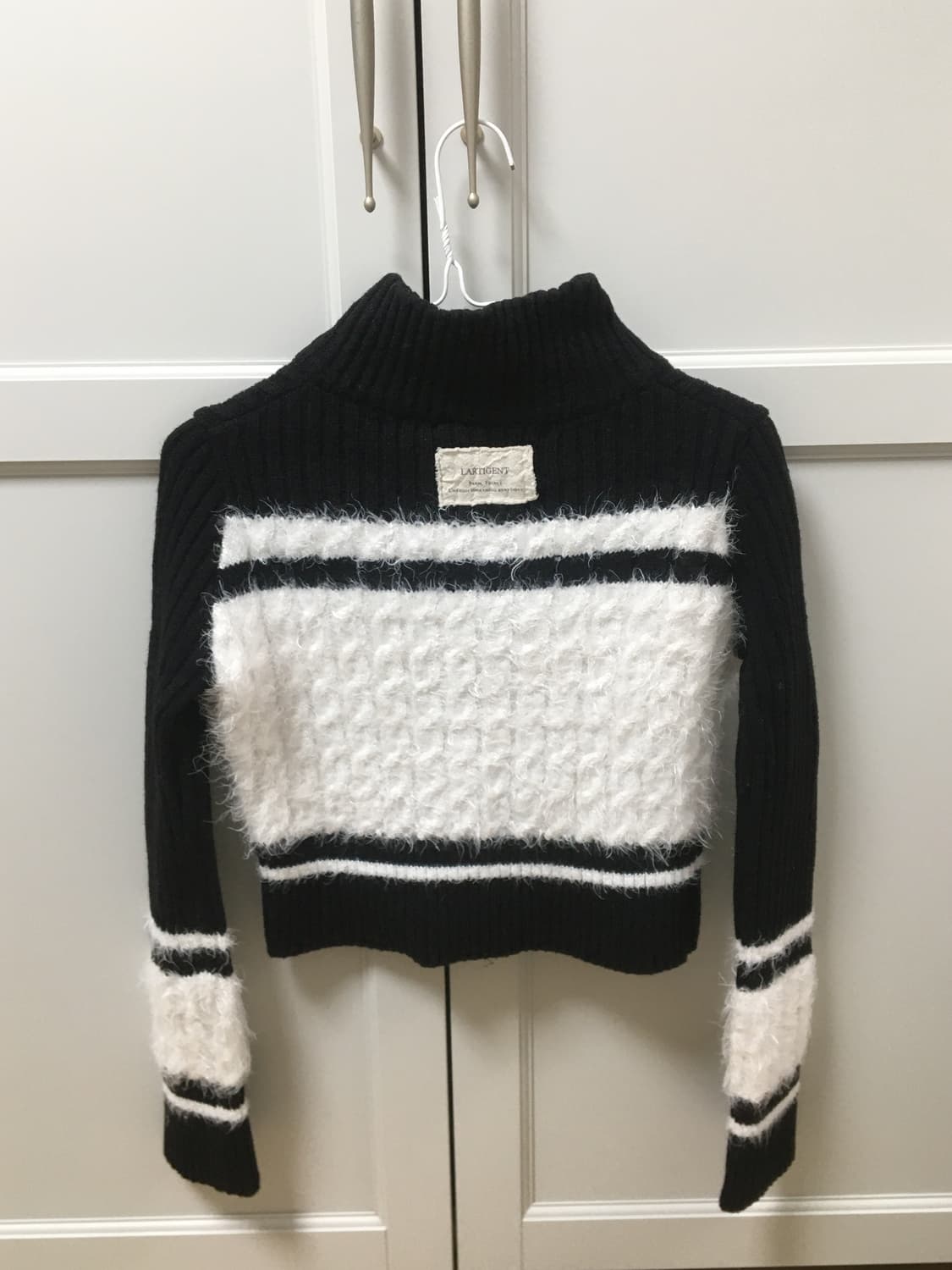 [라티젠] L6 컬러블록 니트 집업(아이보리) 상품이미지5