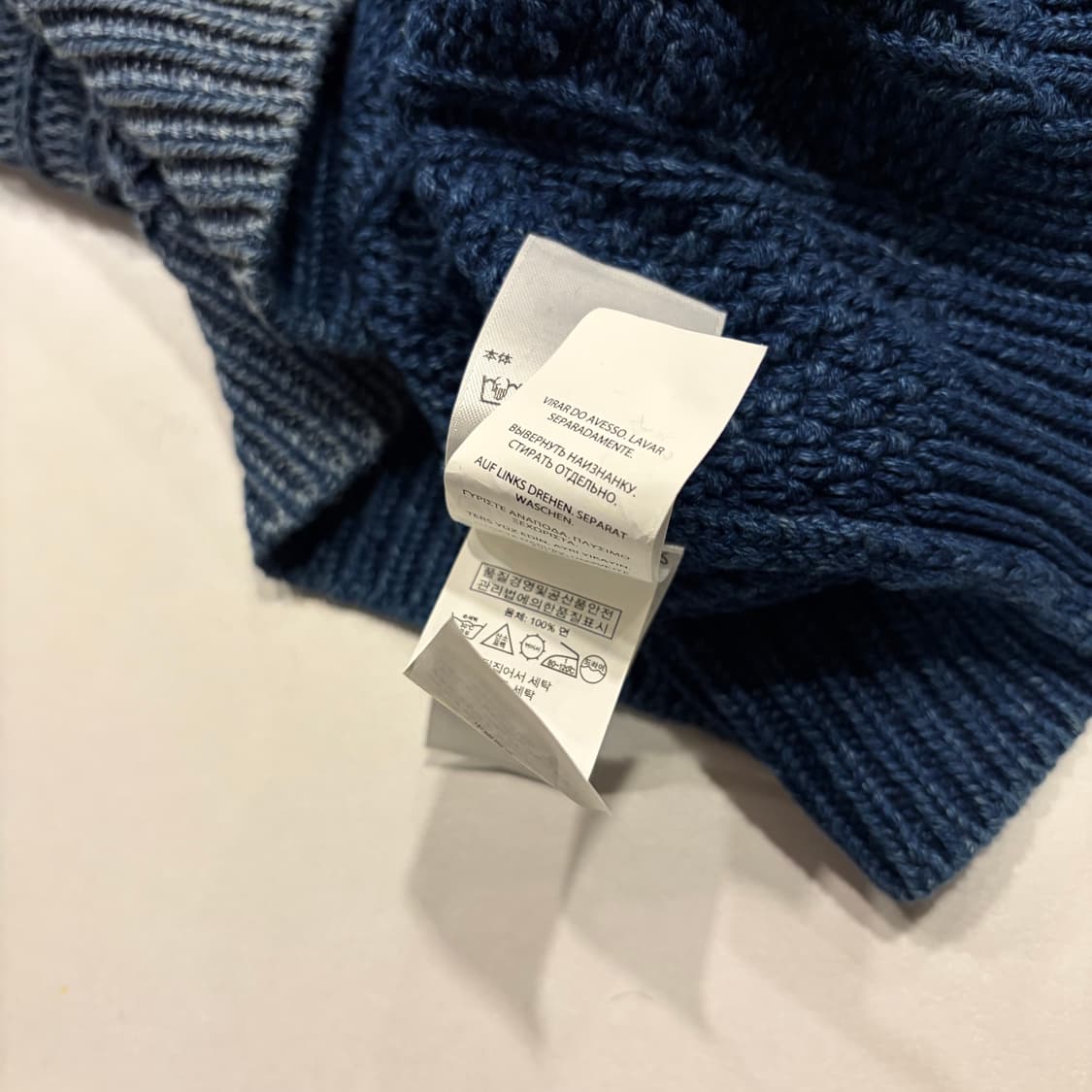 [L] 폴로 랄프로렌 아란 케이블 니트 스웨터 블루 D417 상품이미지7