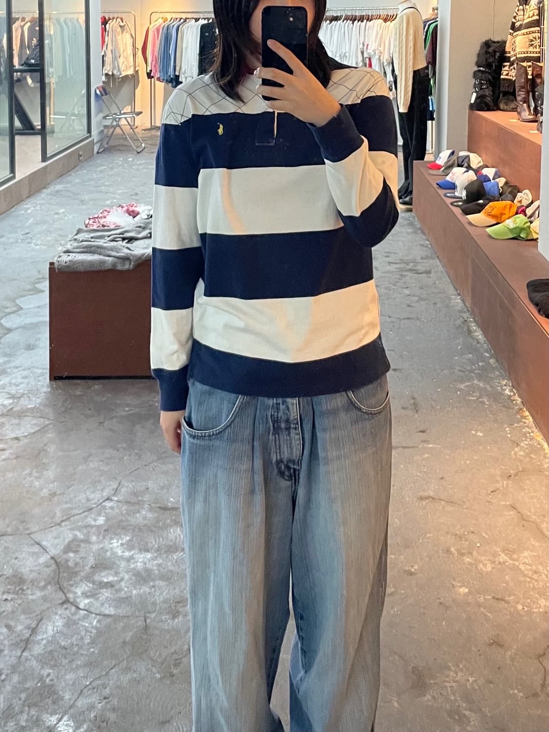폴로 랄프로렌 포니로고 배색 멀티 칼라 럭비 티셔츠 H778 상품이미지1